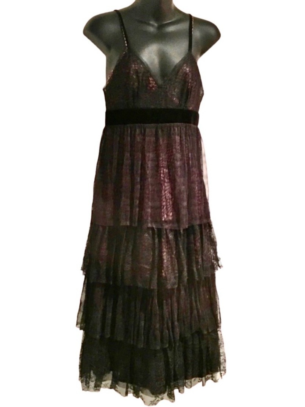 La Perla Tiered Lace Slip Dress Black Pink Silk Lingerie-Inspired Runway Gown 8 - Picture 2 of 16